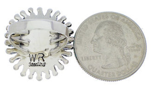 Turquoise Needlepoint Southwest Ring Size 6-1/4 EX43620